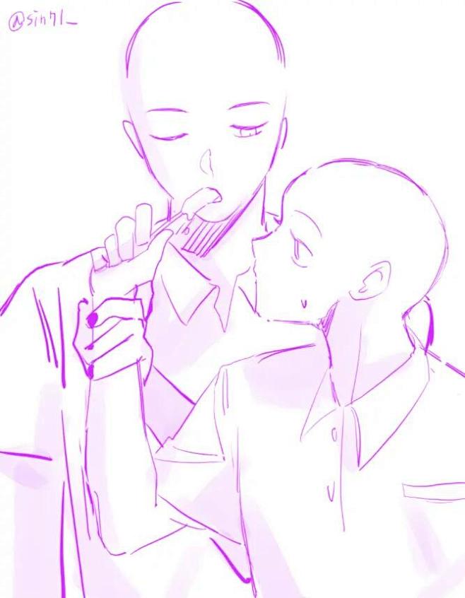双人人模#参考#绘画#情侣 #双人#模板 版权归作者所有，侵删