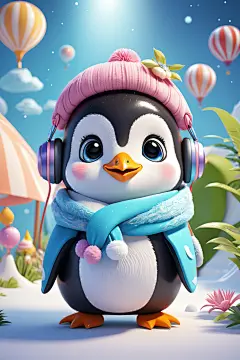 南极动物可爱甜心小动物模型图片