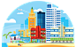 Miami - Day/night : A simplified skyline of Miami, by day and by night. Got to love that Art-Deco. 