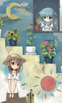 可爱、CUT卡通、插画、无法不喜欢、二次元、水粉画、小萝莉、卡哇伊、人物、手绘、温暖、幸福