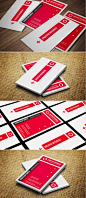 Red & White Business Card CM028 国外名片设计模板素材源文件-淘宝网