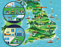 Guardian / British Gas : The Guardian recently commissioned me to create a map of the UK for a British Gas advertorial spread within the Weekend Magazine. The map would have to show various geographical locations of the UK with the addition of four pullou