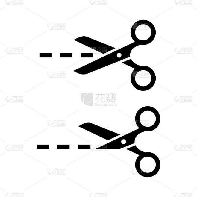 剪刀切割平面图标的应用程序和网站