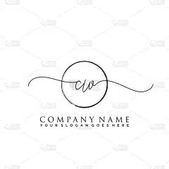 初始字母CW签名笔迹标识向量