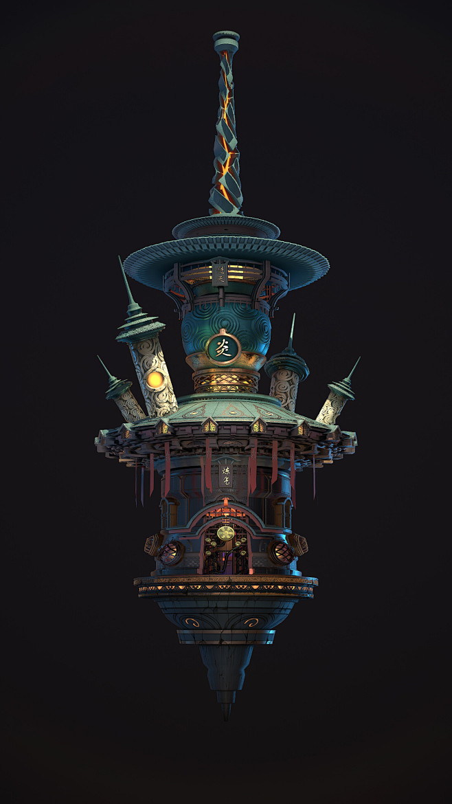 Substance Designer Practice---“焚天炼气塔“ Fantasy Tower, Ke Liu : The ...