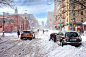 General 1800x1200 snow Infiniti city street traffic lights