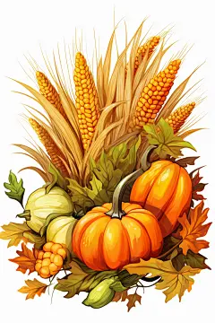 立秋手绘风光插画