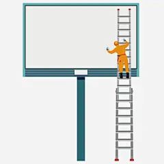 手绘卡通工人擦广告牌矢量_新图网 https://www.ixintu.com