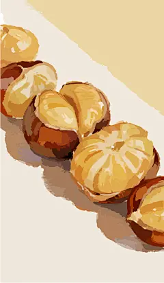 零食栗子手绘插画