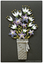 paper quilling - flower & vase  http://blog.naver.com/101kaikei/220117666673: