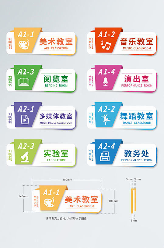 校园班级科室VIS门牌模板导视-众图网