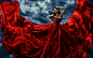 Artistic, Cloud, Model, Red Dress, Women wallpaper preview