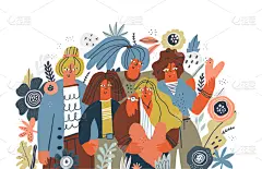 斯堪的纳维亚半岛,乱画,女孩,矢量,友谊,绘画插图,卡通,时尚,平坦的