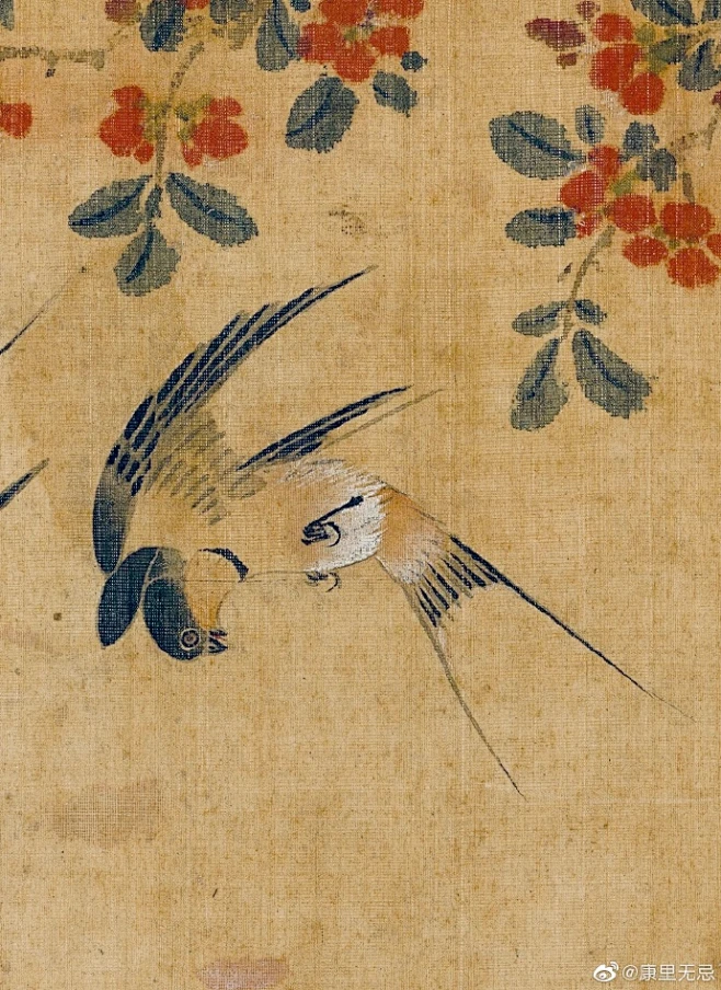 适合做个一年景的裙子 明·周之冕《四时花鸟图》 -花瓣网