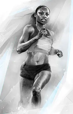 耐克动感4D超写实手绘插画设计