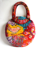 Felt Shoulder Purse Bag Patchwork Bird Butterfly