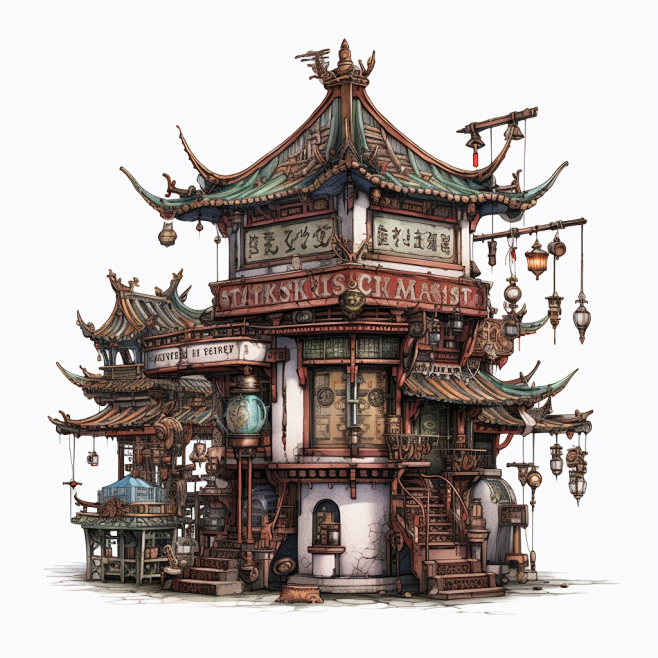蒸汽朋克风建筑 (20)-花瓣网