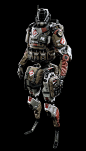 Planetside 2 - Nanite Systems Combat Unit (Black Ops), Ranulf Busby | Doku : Concepted, modelled, rigged and textured the 5 class variants for the Black Ops faction.  All share a single 2048 texture set.  In addition to this, I also modelled, rigged and t