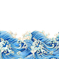 国潮 复古  装饰  海浪