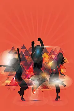 五四青年节狂欢派对海报背景矢量图高清素材 人物剪影 人物手绘 潮流青年 狂欢人群 狂欢庆祝 青年人 青年剪影 青年节 矢量图 平面广告 设计图片 免费下载