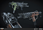 Call of Duty Black Ops 4 - S.A.U.G., Will Huang : The S.A.U.G. is concepted in Zbrush, rendered in Keyshot.  This is a small caliber weapon capable of reliably delivering a hail of .40 rounds downrange inaccurately.  This is S.A.U.G.  # 31 / ?.  Story of 
