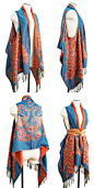 Project: DIY draped vest from scarf. This would be a funky thing to do with one of those Turkish pashmina scarves.: 