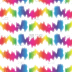 嬉皮士扎染彩虹波浪无缝图案抽象背景风格。色彩丰富的Shibori迷幻纹理与波浪和条纹