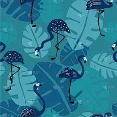 鸡尾酒,火烈鸟,四方连续纹样,纺织品,野生动物,壁纸,鸟类,夏天,恶作剧,剪影