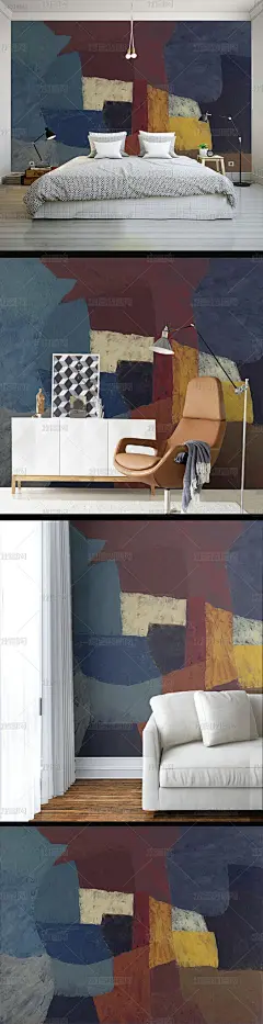 现代简约手绘涂鸦墙纸