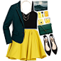 A fashion look from March 2015 featuring slim blazer, cotton skirt and pointed flats. Browse and shop related looks.
