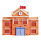 School Building 3D Icon