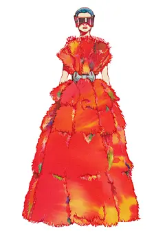 关于时装插画。在奢侈品牌背后，有这样一些默默耕耘的艺术家，他们通过自己的艰苦手绘，以时装插画的形式展现了时装设计大师们的创意与灵感。尤其在摄像技术尚未发达的2O世纪早期，时装插画不但是一种创意与灵感的展现，更是一种见证、一种记录，是时装插画大师们的丹青妙笔，使得一些设计永存于服装史并流传为经典。