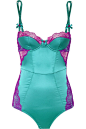 L'Agent by Agent Provocateur | Marisela lace-trimmed stretch-satin bodysuit | NET-A-PORTER.COM: 