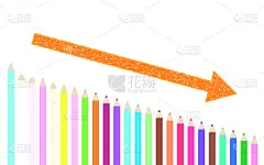 矢量,绘画插图,彩色铅笔,材料,插画,成一排,可爱的,商务,华丽的,贺卡