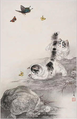 米春茂工笔猫作品