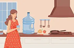 可爱卡通手绘人物生活插画设计