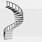 孤立的圆形楼梯和黑色扶手矢量图