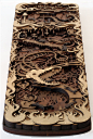Multi layered Laser cut Wood Artworks by Martin Tomsky wood sculpture layers