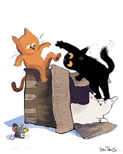 来自分享插画小黑猫，ins：dantavis ​​