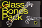 新潮流酸性艺术3D立体透明玻璃骷髅人体骨骼设计装饰元素 Glass Bones 3D Graphic PackGlass Bones是复杂的3D图像的集合，透明显示，便于在图形项目中使用。独特的美学，采用透明玻璃材料制成各种人体骨骼。渲染有多种颜色的照明系统，以创建炽烈的色调和高光。

特征：

PNG，JPG和PSD格式，易于使用。
采用复杂的照明系统进行建模，以提供色彩和电子亮点。
边缘照明可营造流行氛围，并有助于从背景中脱颖而出。
10个作品和30个文件。
PNG，JPG和PSD格式