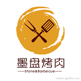 墨盘烤肉Logo设计http://www...