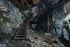 AI地下矿洞环境素材 海报背景插画设计影视游戏原画场景概念设定-淘宝网