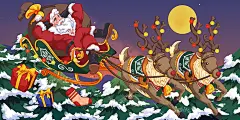 国潮圣诞节插画海报