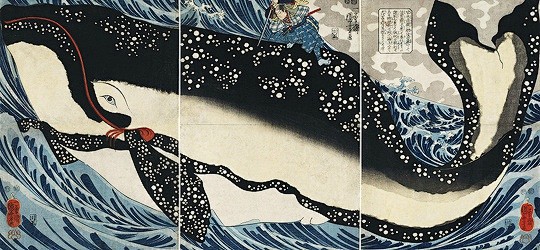 日本浮世绘鬼才画家歌川国芳的三联画。画家...