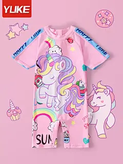 儿童泳衣女孩夏连体温泉2024新款小中大童女童游泳衣专业训练泳装-tmall.com天猫