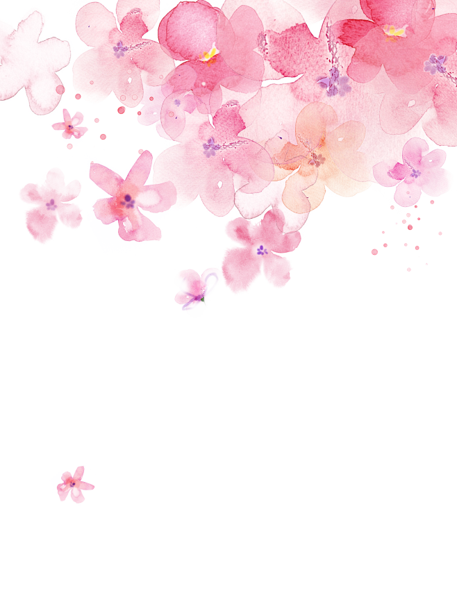 水彩 手绘 樱花 背景 其他元素免抠pn...