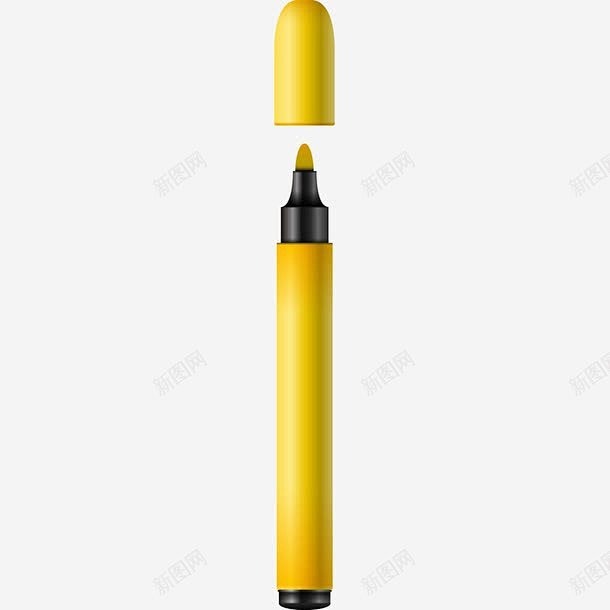 黄色彩笔高清素材 彩色 彩色笔 笔 黄色...
