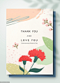 感恩卡片鲜花色彩边框节日手写卡片鲜花海报PSD分层设计素材