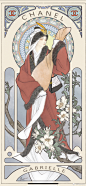 Runcci的照片 - 微相册《Mucha&Beauty》组画
作者：@Runcci 
穆夏风格的中国四大美人，杨玉环与Gucci的酒神包（贵妃醉酒），西施与Louis Vuitton的水桶包（西施浣纱），貂蝉和Dior的马鞍包和戴妃包，（左右各一个包暗示平衡董卓吕布二人关系），王昭君和Chanel的流浪包（昭君出塞）
杨玉环搭配牡丹花代表春
西施搭配荷花代表夏
貂蝉搭配菊花代表秋
王昭君没有搭配梅花而是Chanel的代表花山茶花代表冬

古代四大美人与现代时尚相结合
[太阳]希望大家喜欢这样的形