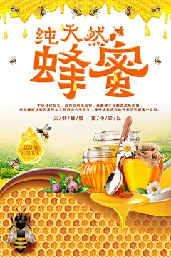 纯天然野生蜂蜜海报